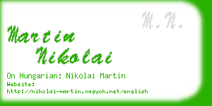 martin nikolai business card